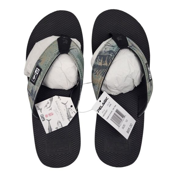 Pelagic Offshore Army Camo Black Sandals Flip Flops Size 10 NWT New main image 8